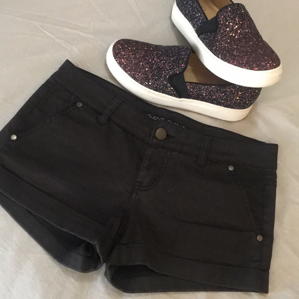 Cuffed Black Shorts